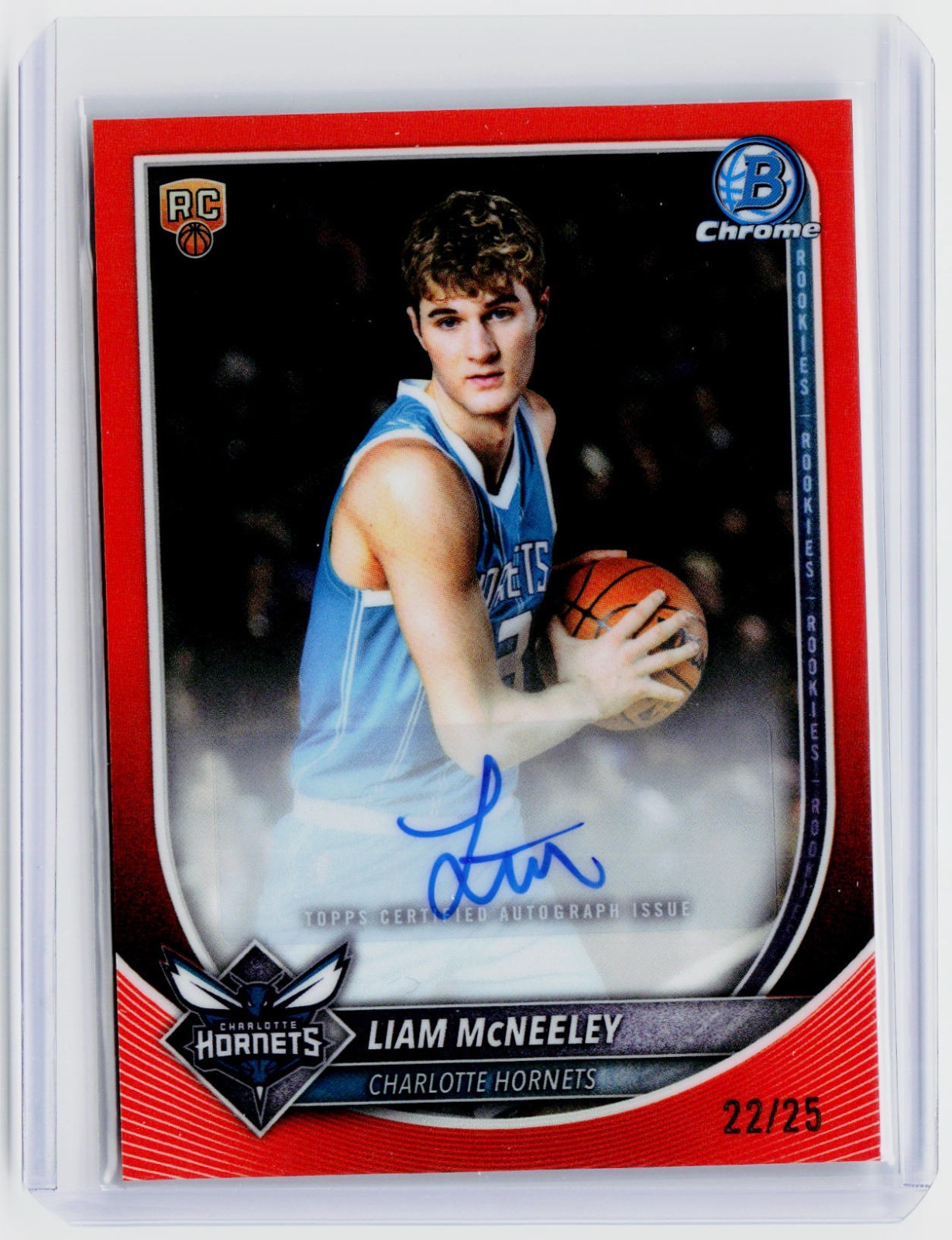 2025-26 Bowman - Chrome Autographs Liam McNeeley #BCA-LM Orange Geometric...