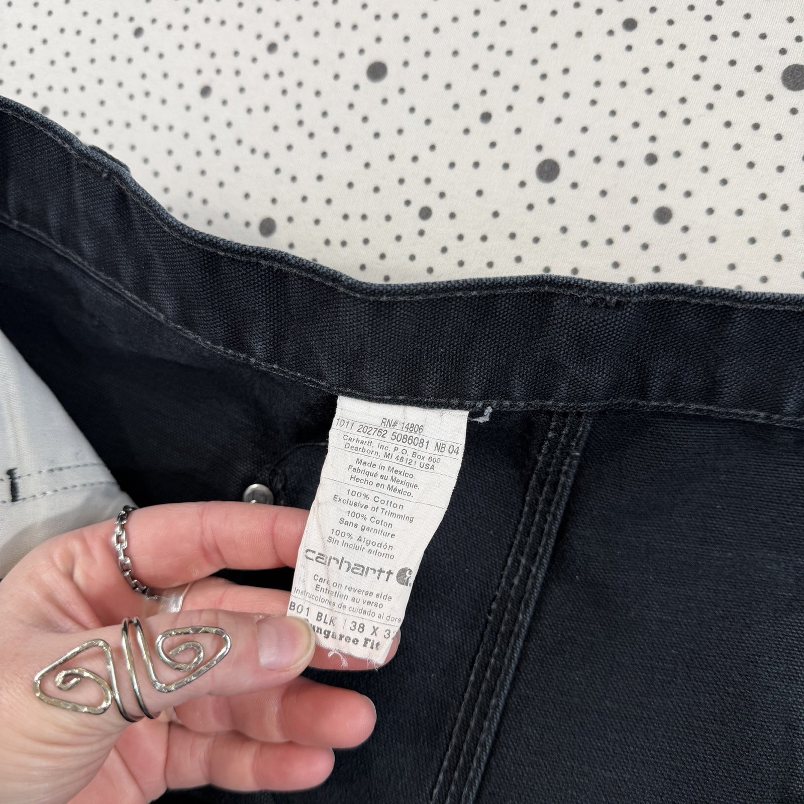 Vintage 2000s Carhartt Pants Men's 38x32 (36x30.5) Black Relaxed Fit Workwear thumbnail 5