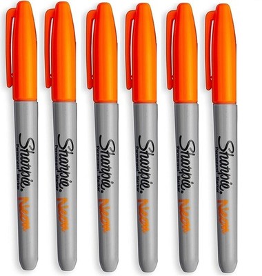 Sharpie Permanent Marker Fine Neon Orange 6er Pack