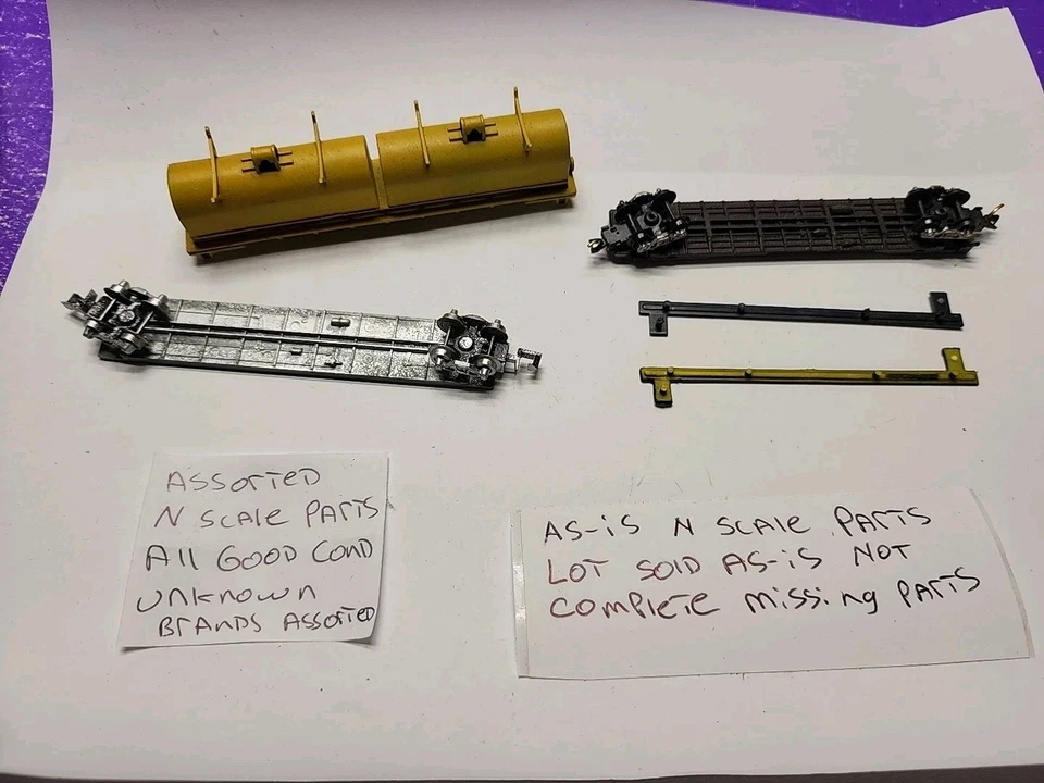 AS IS ASSORTED N SCALE RAILCAR LOCOMOTIVE PARTS LOT UNKNOWN BRANDS GOOD COND LOT - Image 2 of 4