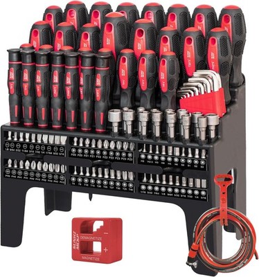 SUNHZ MCKP 124-Piece Magnetic Screwdriver Set with Rack