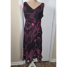 VTG 90 s Y2K Fairy Grunge Slip Dress Sz 16 Dark Romantic Whimsigoth Retro Pink