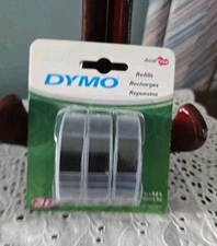 3 pack Dymo 1741670 White on Black Label Maker Tape 3/8 W in. x 9.8 L ft.