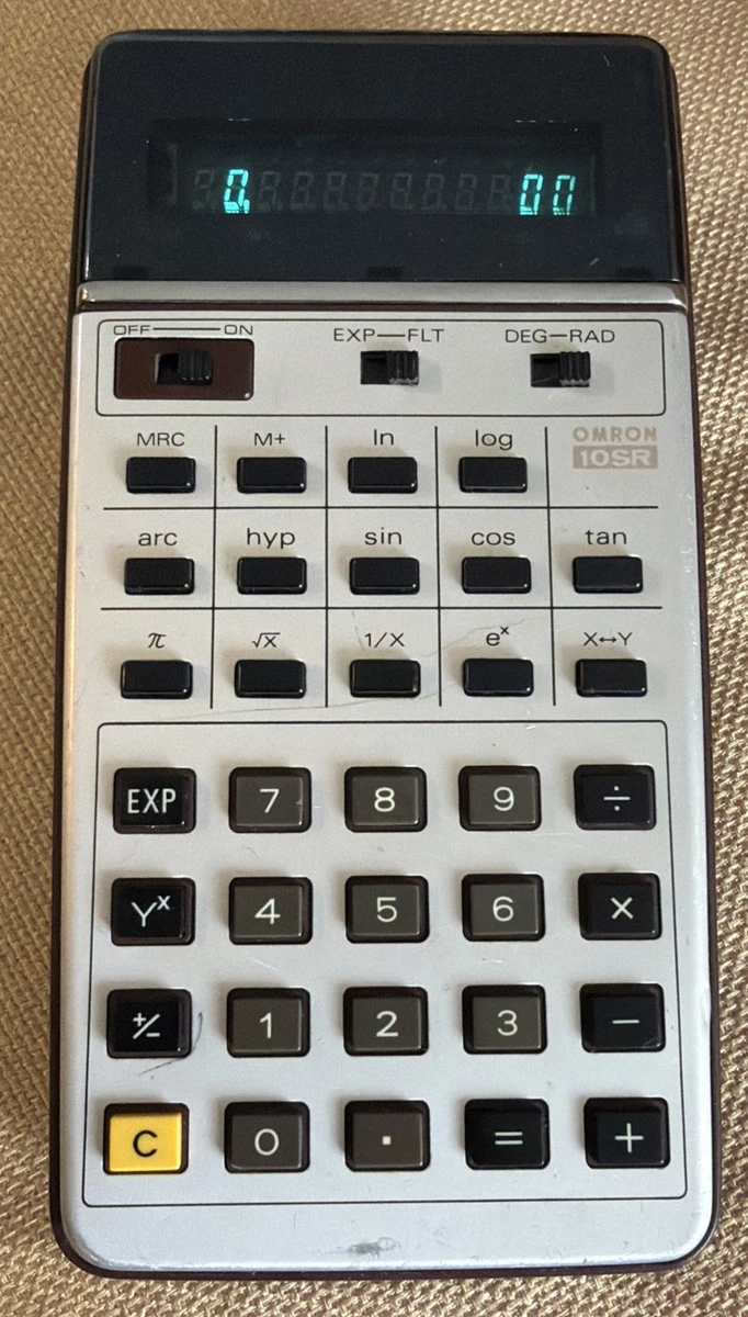 Calculatrice  OMRON 8  Vintage old School Vert Led .1970