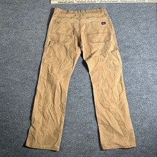 Dickies Pants Mens Size 33x32 Tan Duck Canvas Carpenter Workwear Distressed 6904