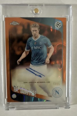 2025-26 Topps Chrome UEFA Kevin De Bruyne #CA-KDB Orange Lava Refractor Auto /25