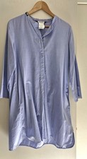 'S MaxMara Modest Blue Cotton Shift Dress size M