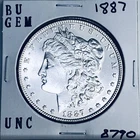1887 BU GEM MORGAN SILVER DOLLAR UNC MS+++ U.S. MINT RARE COIN 8790