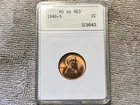 1948-S Lincoln penny MS-66 Red IN OLD ANACS Soap box holder