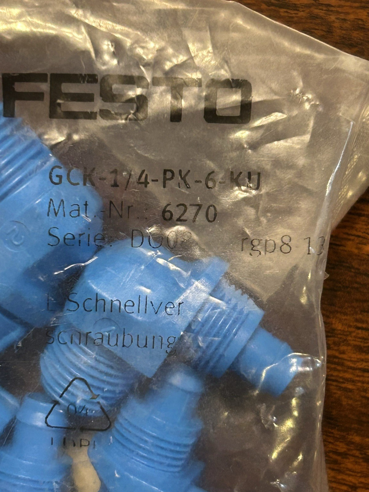 Festo 6270 GCK-1/4-PK-6-KU Elbow Quick Connector  (10-Pk) new