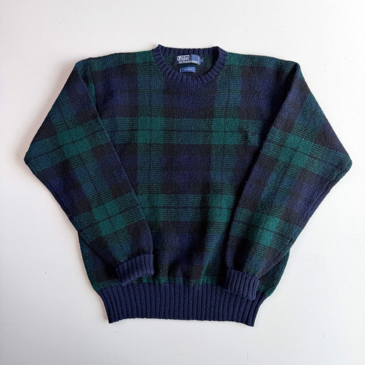 VNTG Polo Ralph Lauren (M) Black Watch Wool Knit Sweater
