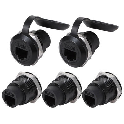 5 PCS RJ45 Cat6 Ethernet Panel Mount Connector Female to Female Adapter Coupler