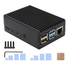 Geekworm for Raspberry Pi 4 Aluminum Case, Heavy Pi4 Heavy-duty Case-Black