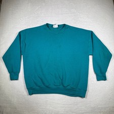 Vintage Lee Heavyweight Cotton Blend Teal Sweatshirt 20W Made in USA