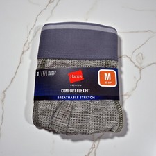 Hanes Size M 32"-34" Mens Gray Boxer Brief Underwear Comfort Flex Breathable