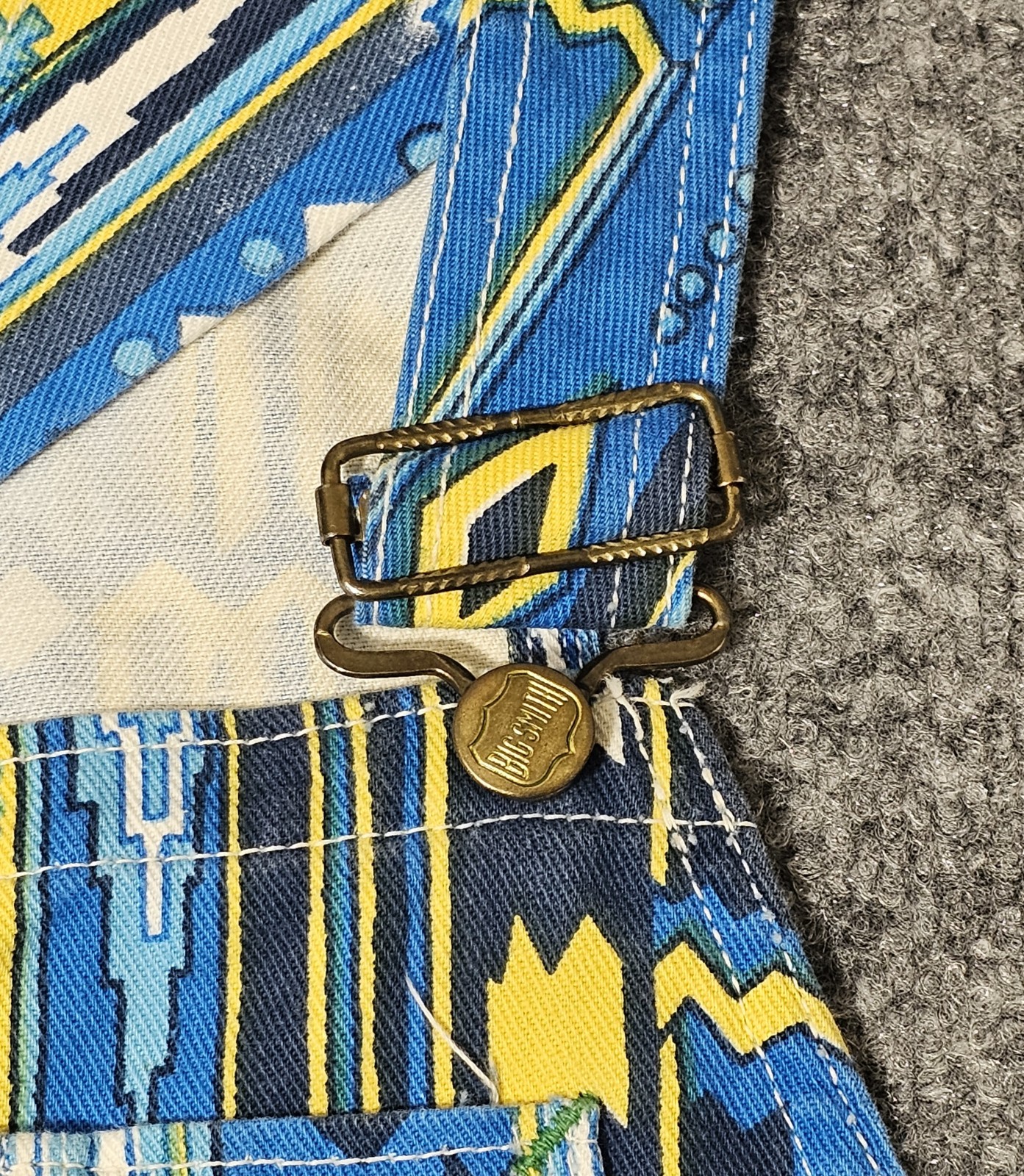 Vintage Big Smith Union Made Overalls Aztec All Over Print RARE Hippie 60s 70s image 6