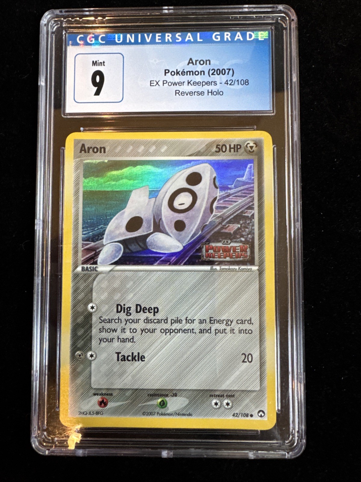 Aron 42/108 Power Keepers Reverse Holo Stamp CGC 9 Mint