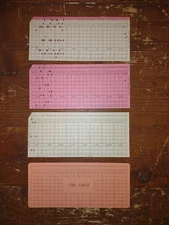 Data Punch Card Asst Lot of 4 80 Column Retro Computer Programming
