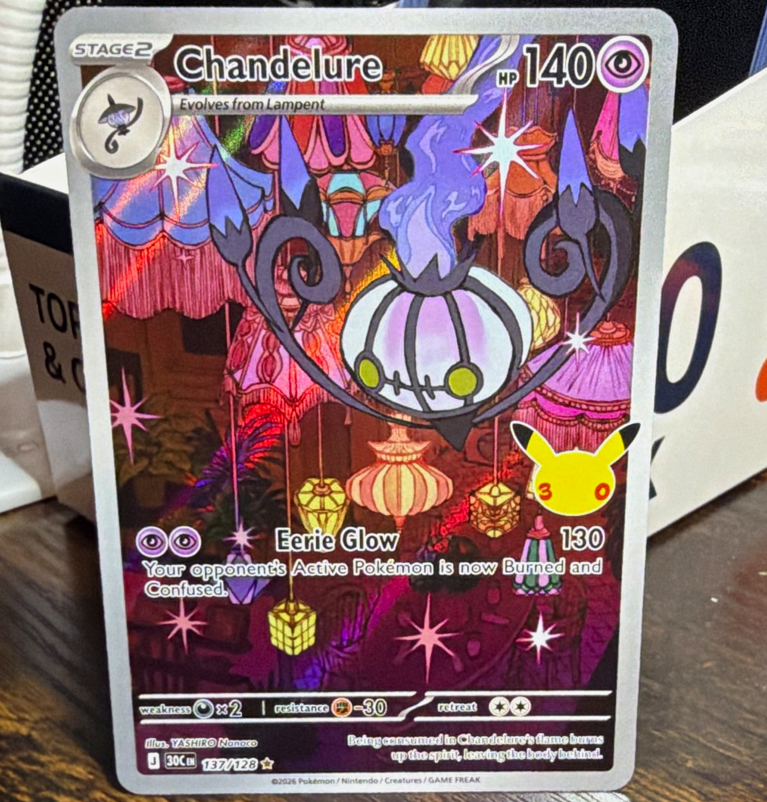 Chandelure 137/128 Secret Rare Holo Full Art Psychic Stage 2 HP 140 English