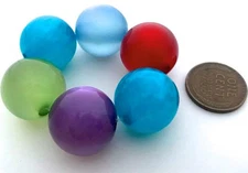 Vintage 17mm Colorful Lucite Moonlight Glow Beads Mix 6