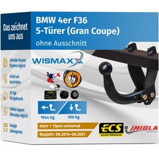 ANH�NGERKUPPLUNG starr passt f�r BMW 4er F36 Gran Coupe 14-21 +13polig E-Satz