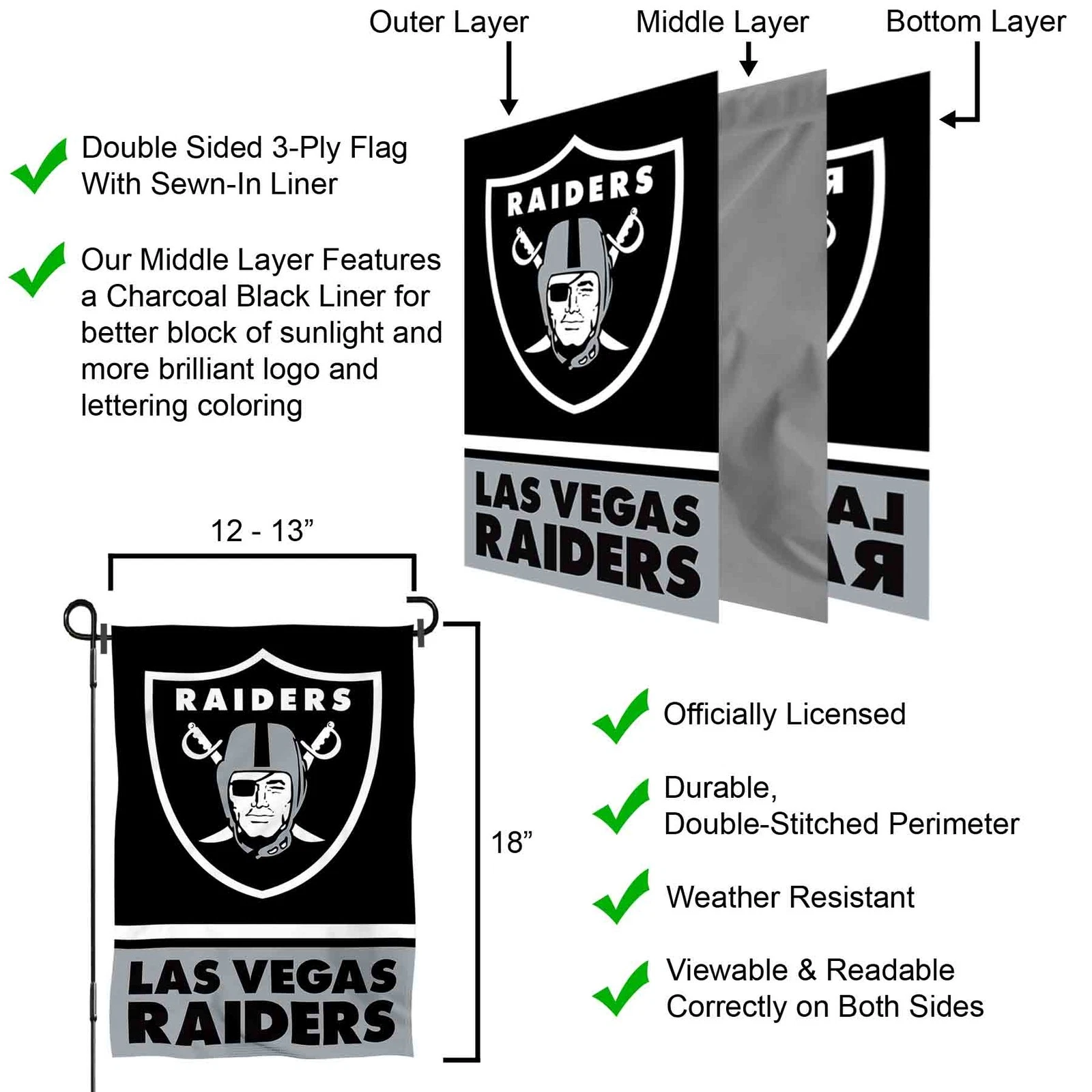 Las Vegas Raiders Garden Yard Banner Flag