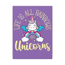    Colorful Unicorn Canvas Print   Whimsical Kids Wall Art, Rainbow Gift Idea