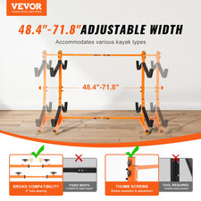 Freestanding Kayak Storage Rack 4 Kayak Canoe SUP 220 lb Steel Stand