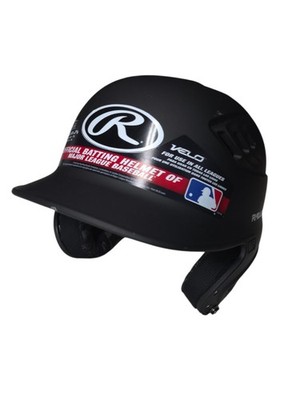 Rawlings Velo Open Face Batting Helmet Black Senior NOCSAE Lightweight Matte