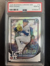 PSA 10 Roki Sasaki 2025 Bowman Chrome Mega Box #12 POP 7 RC Dodgers World Series