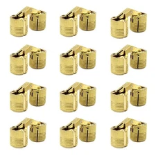 12 Pcs 10mm Brass Barrel Hinges Hidden Invisible Cabinet Furniture Hinges Concea