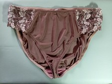 2XL Vintage 2nd Skin Silky Stretch Embroidered Panels Vintage Panties Briefs