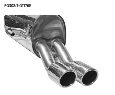 Bastuck Endschalldämpfer 2x 76 mm 20° schräg mit Lippe - Peugeot 308 Limousine