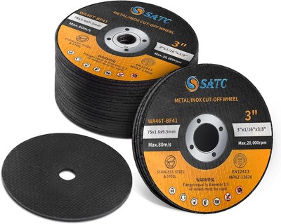 S SATC Grinder Wheel 25 PCS Cut Off Wheels 3 Inch Cut Off Wheel 3'' x1/16 x3/8''