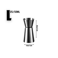 Double Single Shot Shorts Drink Spirit Measure Cup Cocktail 25/50ML Jigger Steel