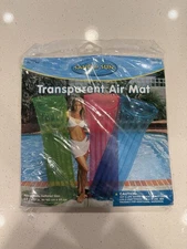 Sand N Sun Transparent Air Mat 6ft Inflatable Green Pool Float