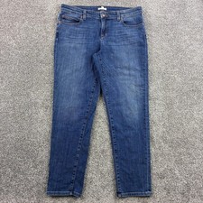 Eileen Fisher Jeans Women's 10 Blue Organic Cotton Stretch Slim Straight Leg