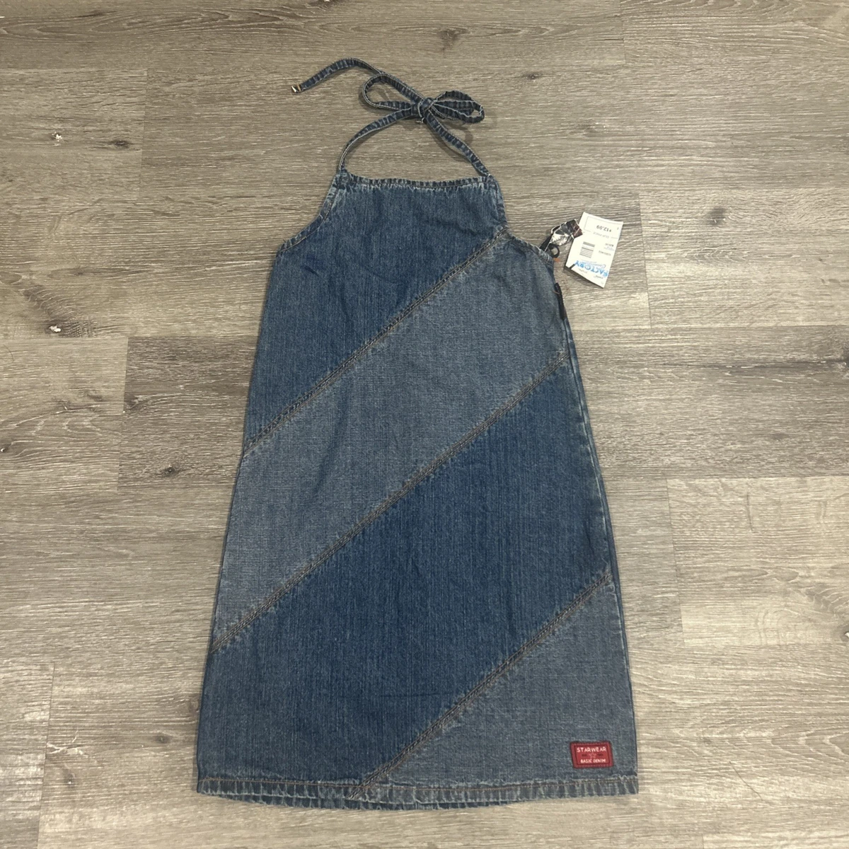 90s fashion denim dress Retro 90s blue denim buttons down sleeveless maxi dress – Mellina Vintage main image 0