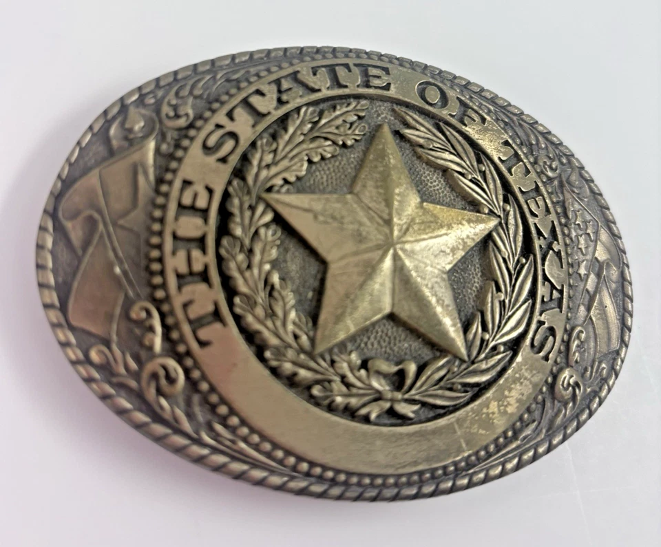 🤠Hebilla de cinturón de latón macizo Tony Lama “State of Texas” de colección - Western Cowboy🤠 Foto 3 de 4