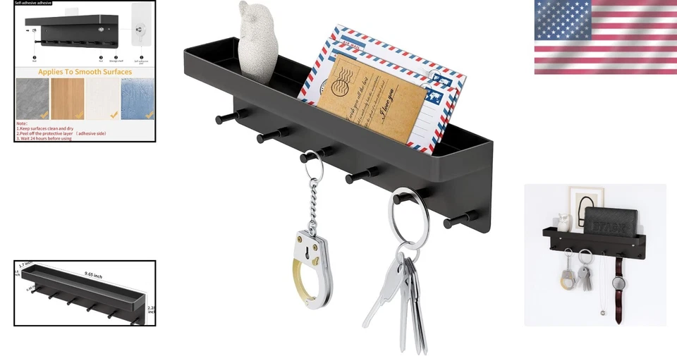Soporte para llaves Montaje en pared - Organizador Montaje en pared con 6 ganchos para llaves Foto 2 de 4