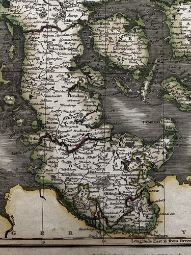 Denmark by itself 1817 Arrowsmith & Hall fine engraved hand colored scarce map - Picture 2 of 5