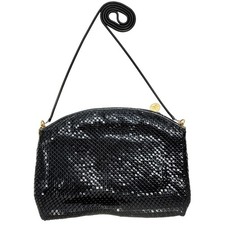 Vintage La Regale 80s Black Mesh Snake Chain Crossbody Bag Evening Purse