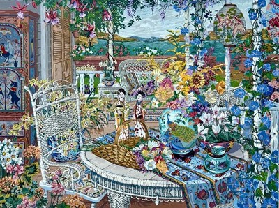   LARGE JOHN POWELL SIGNED LITHOGRAPH ''DAYS GONE BY'' 190/300 LARGE 30X37