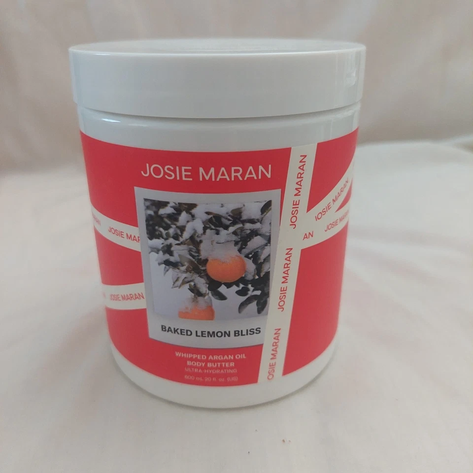 2 Aceite de Argán Batido Josie Maran 20 OZ MANTEQUILLA CORPORAL HORNEADA LIMÓN BLISS Sellado Foto 2 de 4