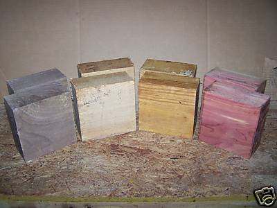 8 PIECE VARIETY BOWL BLANKS WALNUT, BIRCH, LOCUST, HICKORY WOOD 6 X 6 X 3''
