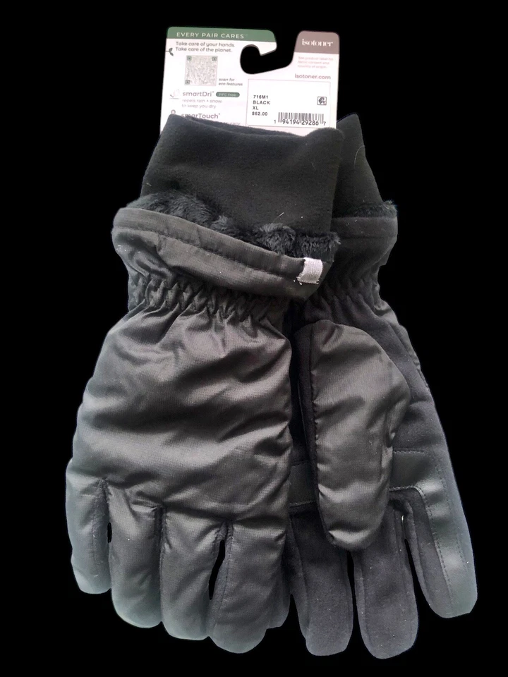 全新 Isotoner 男式手套 XL SmarTouch 触摸屏 兼容和智能驱动器 — 第 3/4 张图片