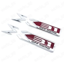 NEW 2Pc Chrome For 2019-2025 GMC Sierra X31 OFF ROAD Bed Emblem Badge 84682662