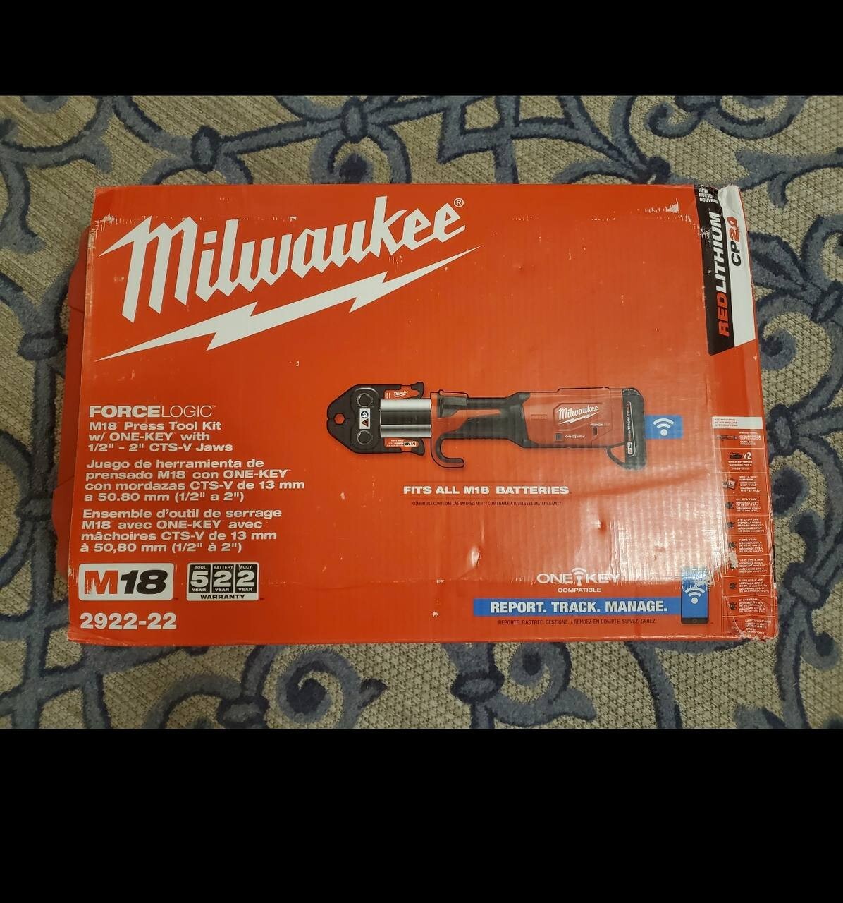 Milwaukee 292222 M18 Force Logic Copper Press Tool Kit with 1/2" to 2