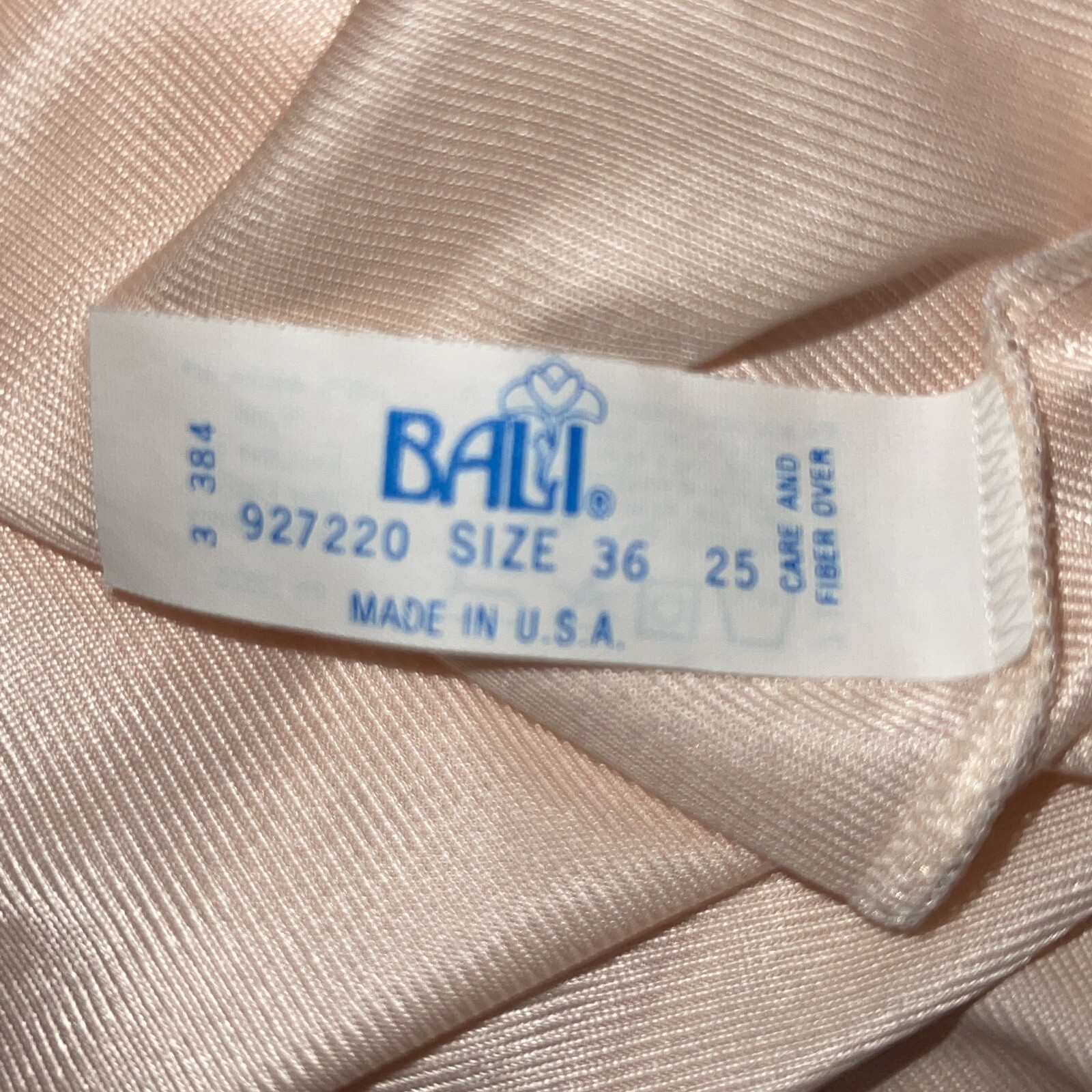 Vintage Bali Nightgown Womens 36 Peach Silky Satin Ny… Gem