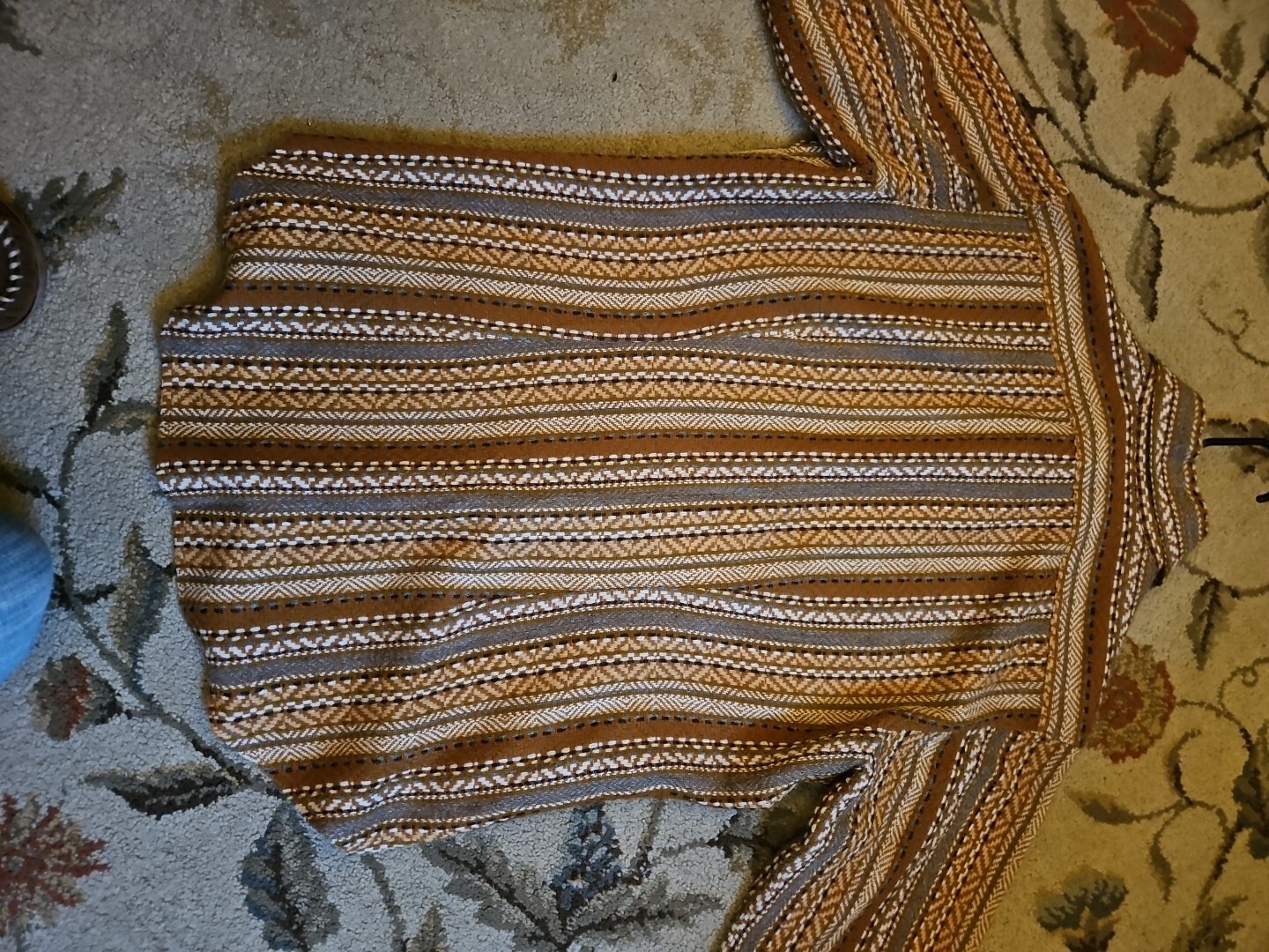 Striped multi- pattern knit shirt - image 2